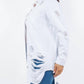 American Bazi - Distressed Button Up Long Sleeve Denim Jacket