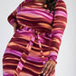 The Curve La - Plus Size Knit Long Sleeve Midi Dress With Self-tie Belt