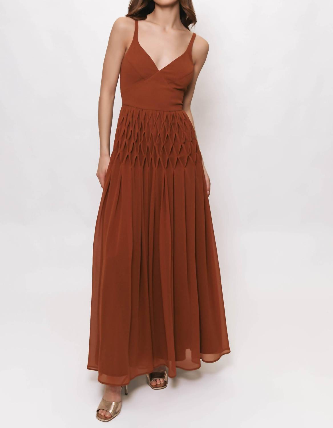 Hutch - Diamond Pleated Maxi Dress