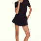 Frame - Ribbed Short Sleeves Cropped Polo Shirt