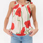 Adelyn Rae - Anaia Abstract Rose Print Side Tie Top