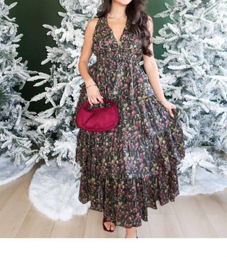 2.7 August Apparel - Flora & Noir Maxi Dress