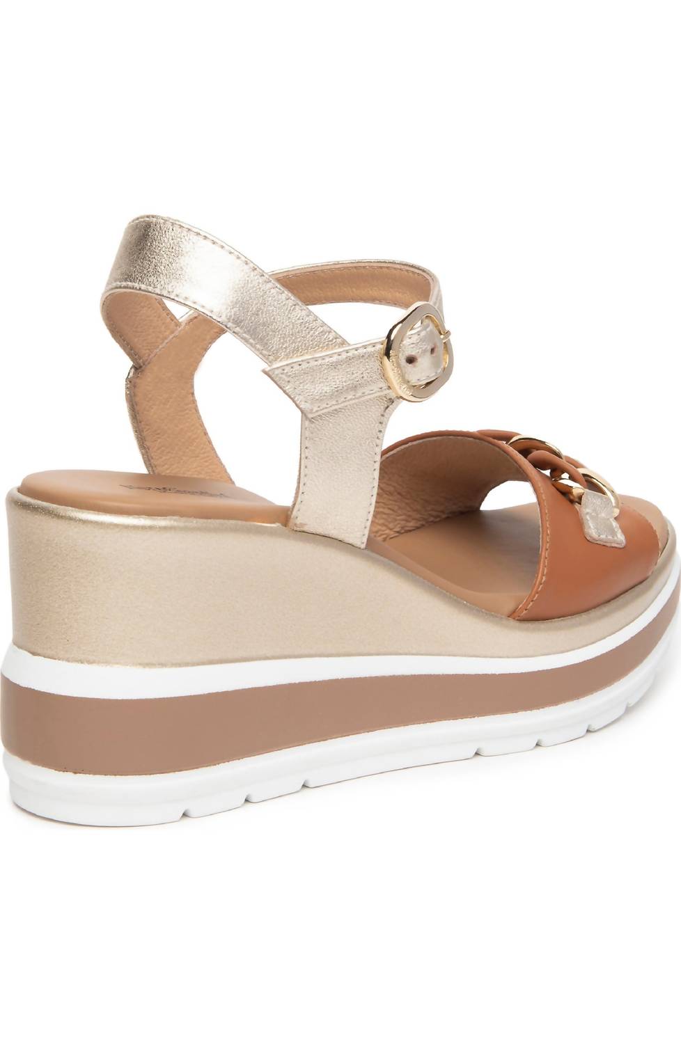 Nerogiardini - Women's Chain Ankle Strap Platform Wedge