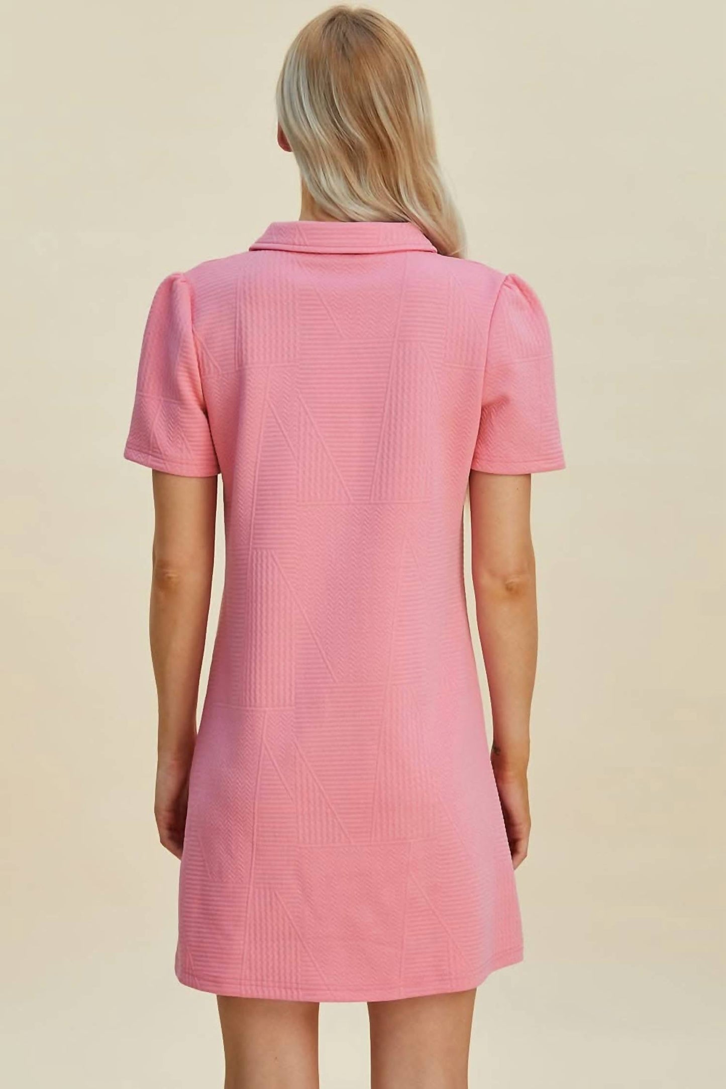 Double Take - Textured Short Sleeve Dress