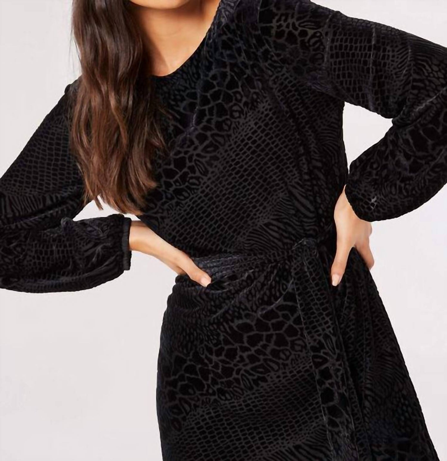 Apricot - Animal Velvet Burnout Mini Dress