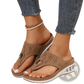 Air Cushion Thong Sandals Wedge Leather Flip Flops