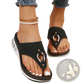 Air Cushion Thong Sandals Wedge Leather Flip Flops
