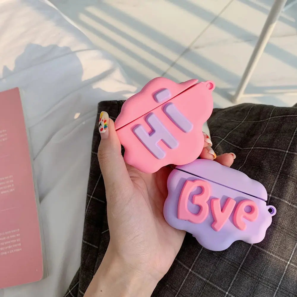 3d Hi Bye Speech Bubble Silicone Airpods 2 Case