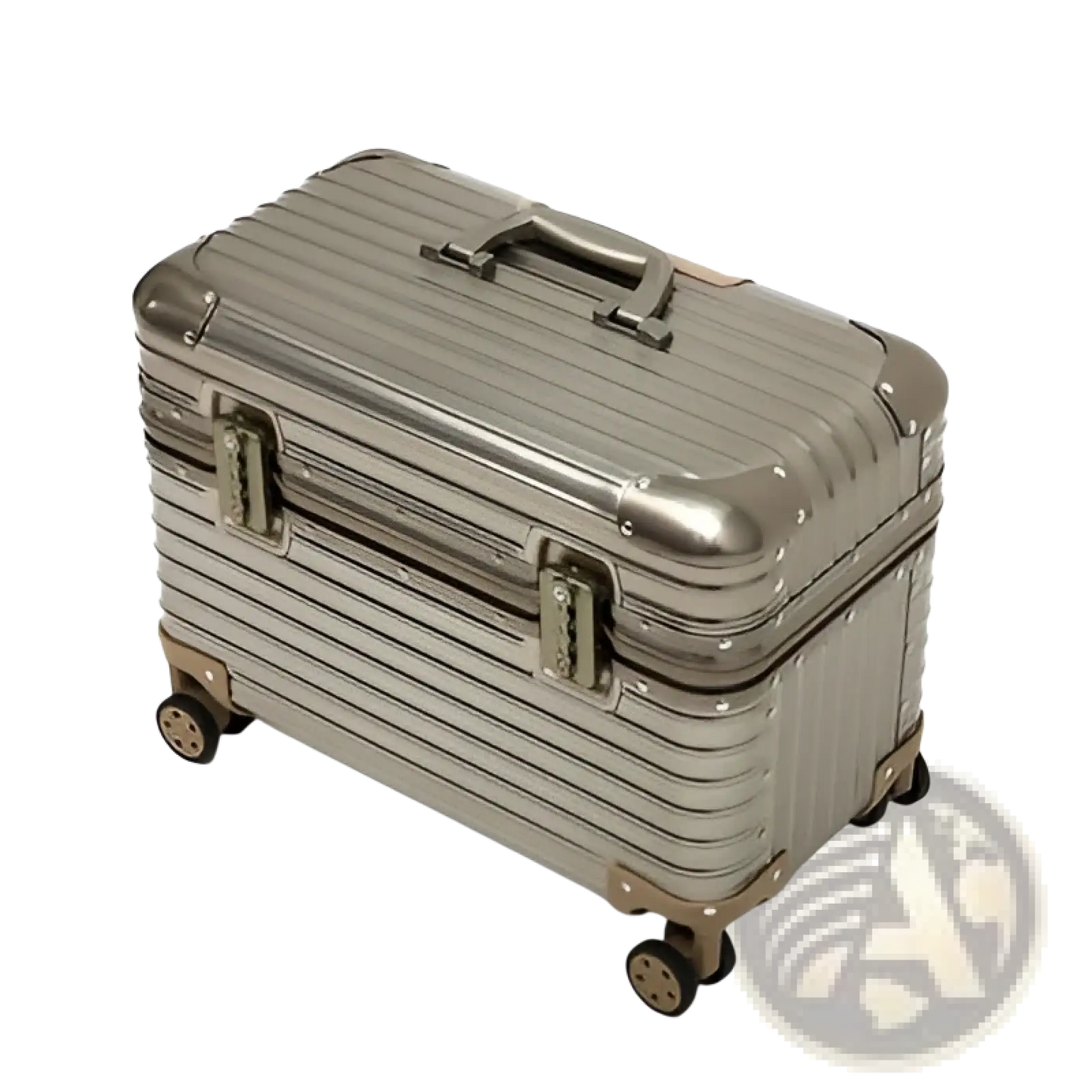 Aluminum Luggage Ribbed Rolling Travel Suitcase 20-24