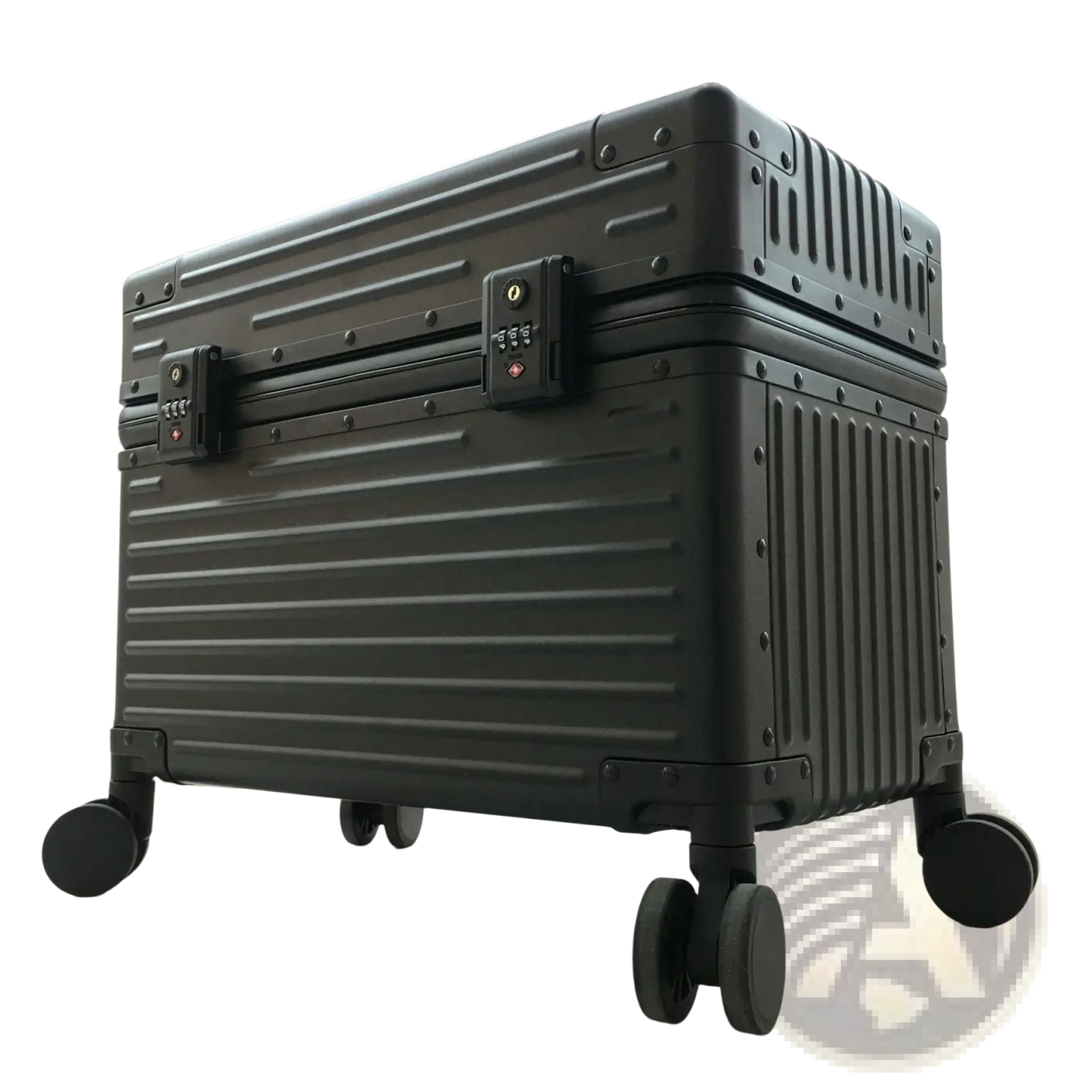 Aluminum Luggage Ribbed Rolling Travel Suitcase 20-24