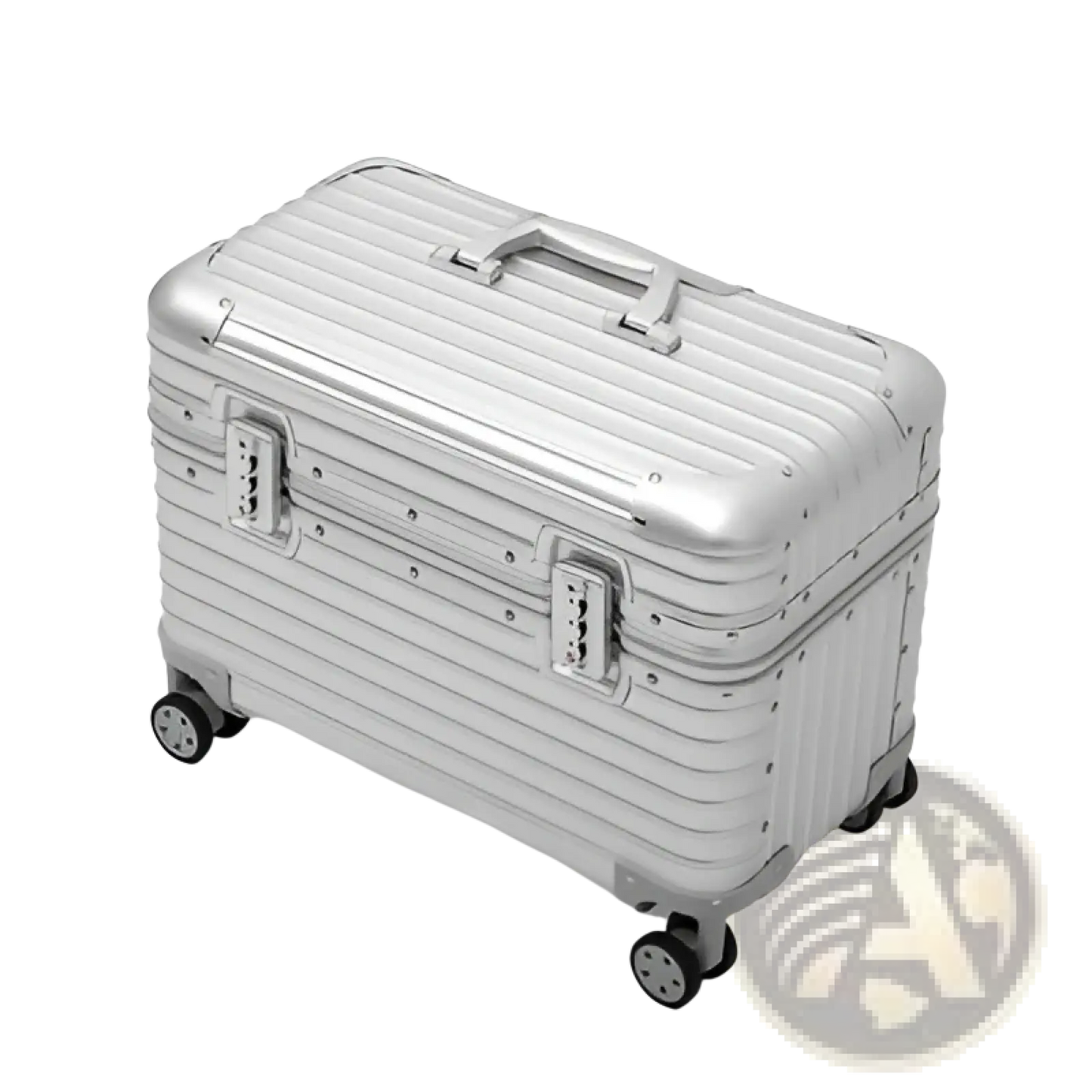 Aluminum Luggage Ribbed Rolling Travel Suitcase 20-24