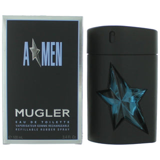 Thierry Mugler Angel Eau De Toilette Refillable Rubber Spray for Men 3.4 Oz