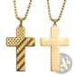 American Flag Bible Verse Cross Pendant Necklace