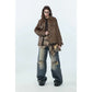 Retro Distressed Unisex Pu Leather Biker Jacket