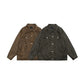Retro Distressed Unisex Pu Leather Biker Jacket