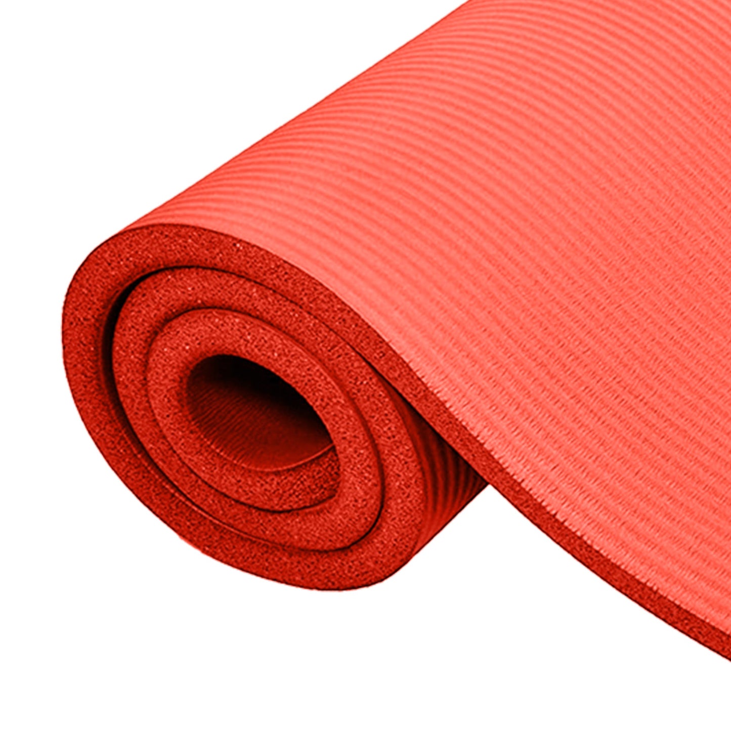 Tapete de exercícios BalanceFrom Fitness GoCloud 1" extra grosso com alça de transporte, vermelho