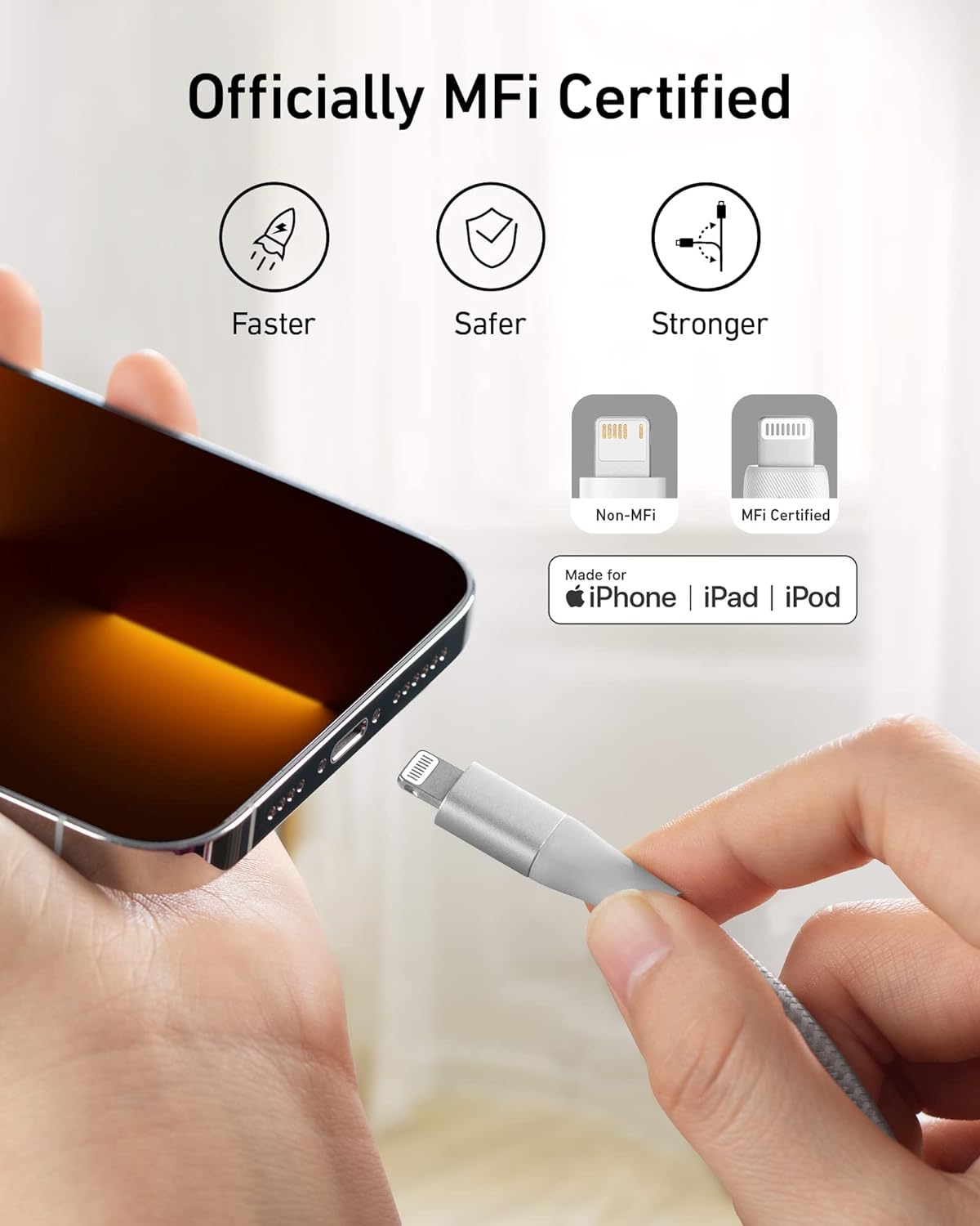 Anker - Cabo Powerline+ II USB-A para Lightning de 1,8 m - Prata