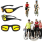 Anti-glare Yellow Lens Padded Motorcycle Riding Glasses 3 Pack