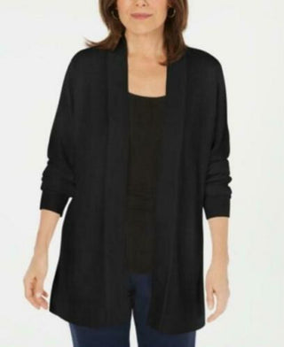 Karen Scott Cardigan Feminino Aberto na Frente Preto Tamanho Pequeno