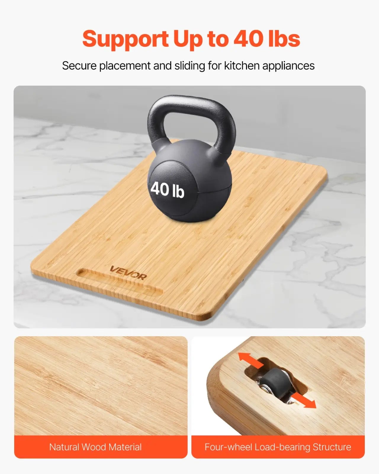 Appliance Slider 16x12 Bamboo Kitchen Sliding Tray