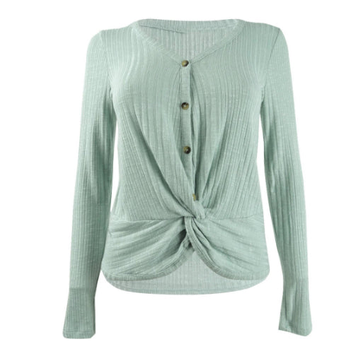 Karen Scott Suéter Feminino Gola Bateau Manga Longa Verde Tamanho Médio