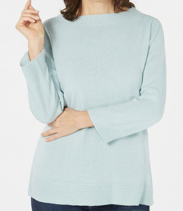 Karen Scott Suéter Feminino Gola Bateau Manga Longa Verde Tamanho Médio