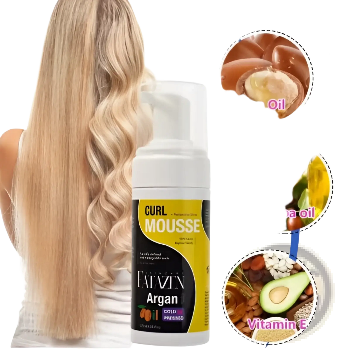 Argan Oil Curl Mousse Strong Hold Hair Styling Foam