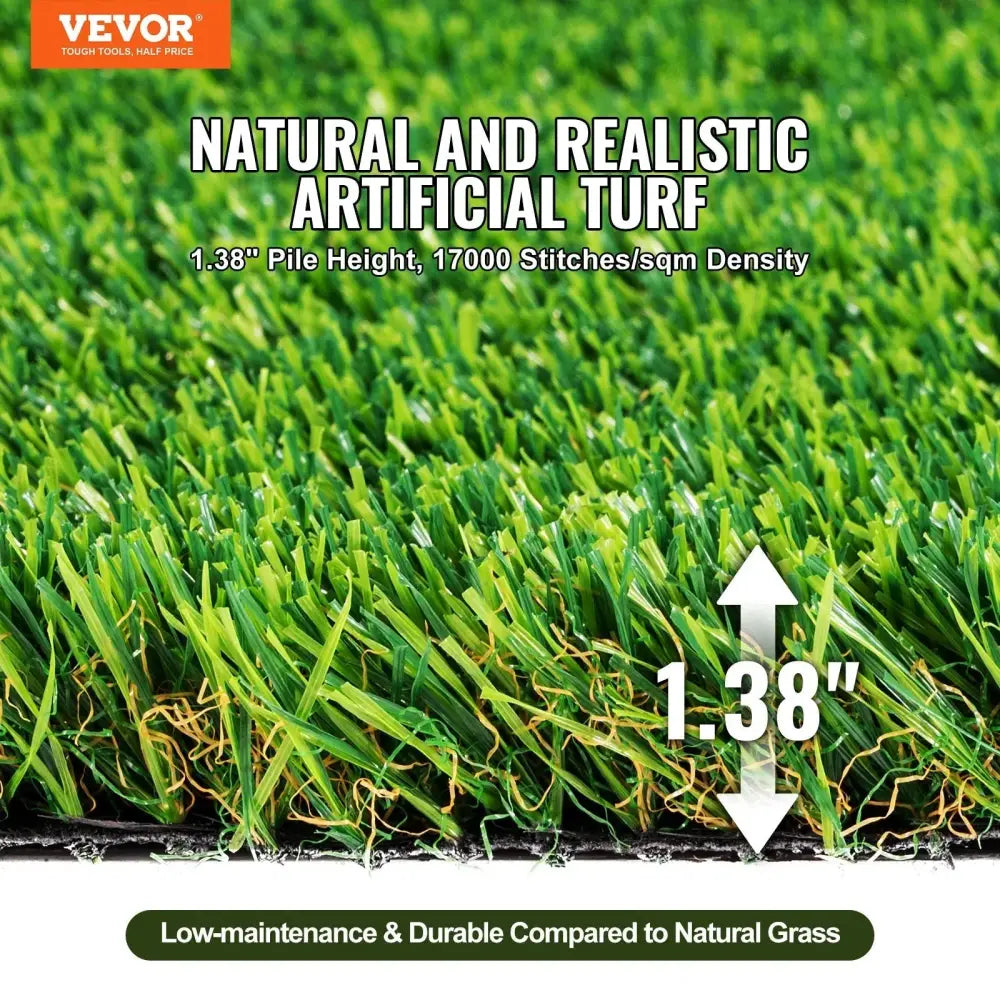 Realistic 4x6 Ft Artificial Grass Turf Rug with Drainage