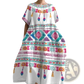 Artistic Printed Loose Linen Maxi Dress