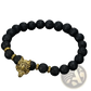 Asgard Wolf Head Lava Stone Bracelet