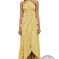 Asymmetrical Ruffled Chiffon Halterneck Evening Dress
