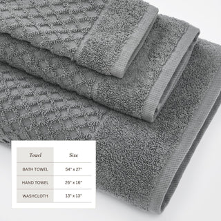 Cotton Diamond Waffle Weave Bath Towel Set - Grayson Collection