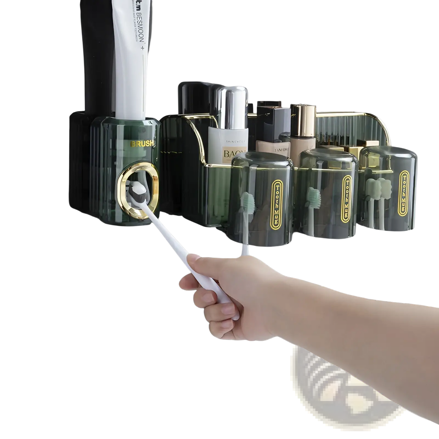 Automatic Toothpaste Dispenser and Toothbrush Holder