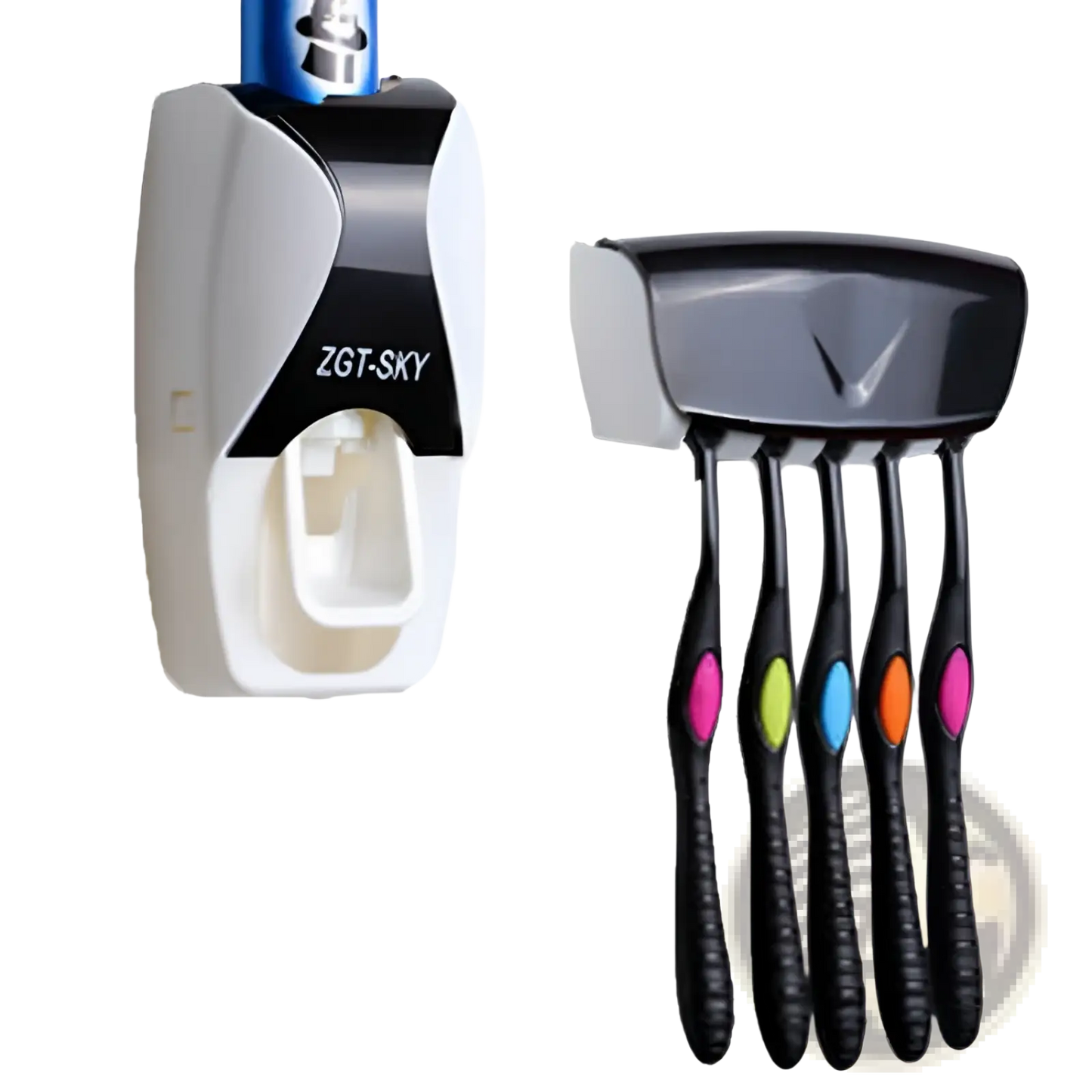 Automatic Toothpaste Dispenser and Toothbrush Holder Set