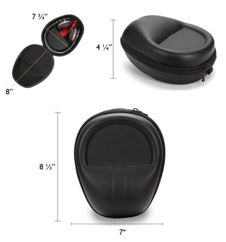 Capa rígida para fones de ouvido over-the-ear com proteção total, compatível com Anker, Wyze, Beats, Sony, Bose QC, JBL, Sennheiser, Skullcandy, mPow, Audio Technica, Cowin, JVC, Panasonic - preta