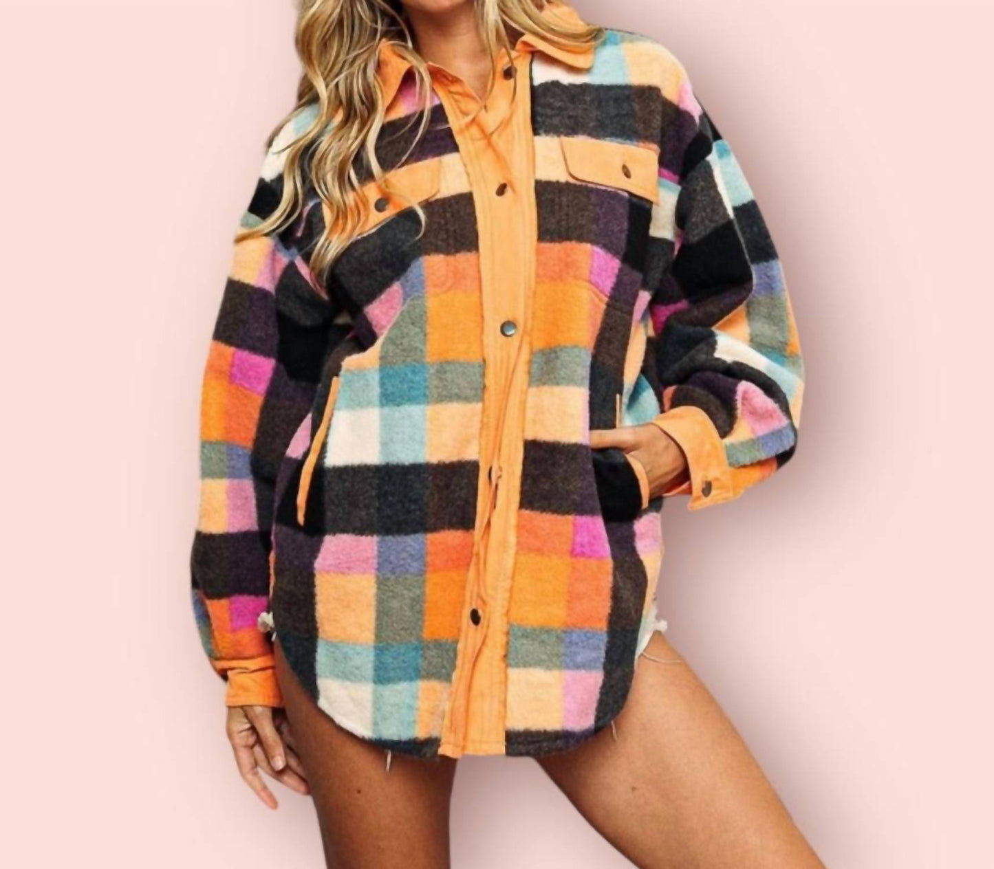 Bibi - Vintage Brushed Oversized Shacket