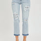 Risen - Midrise Sequin Patch Tapered Jeans