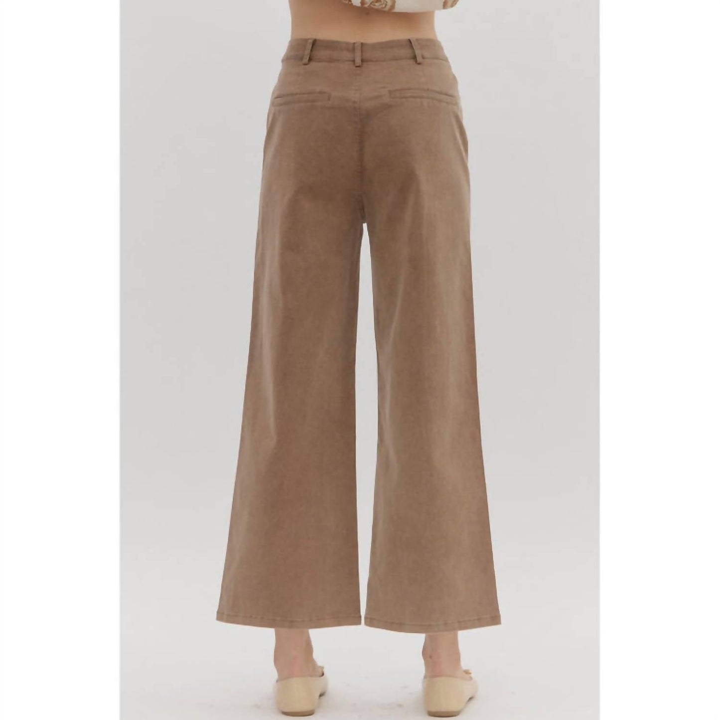 Entro - High Waist Wide Leg Pocket Pants