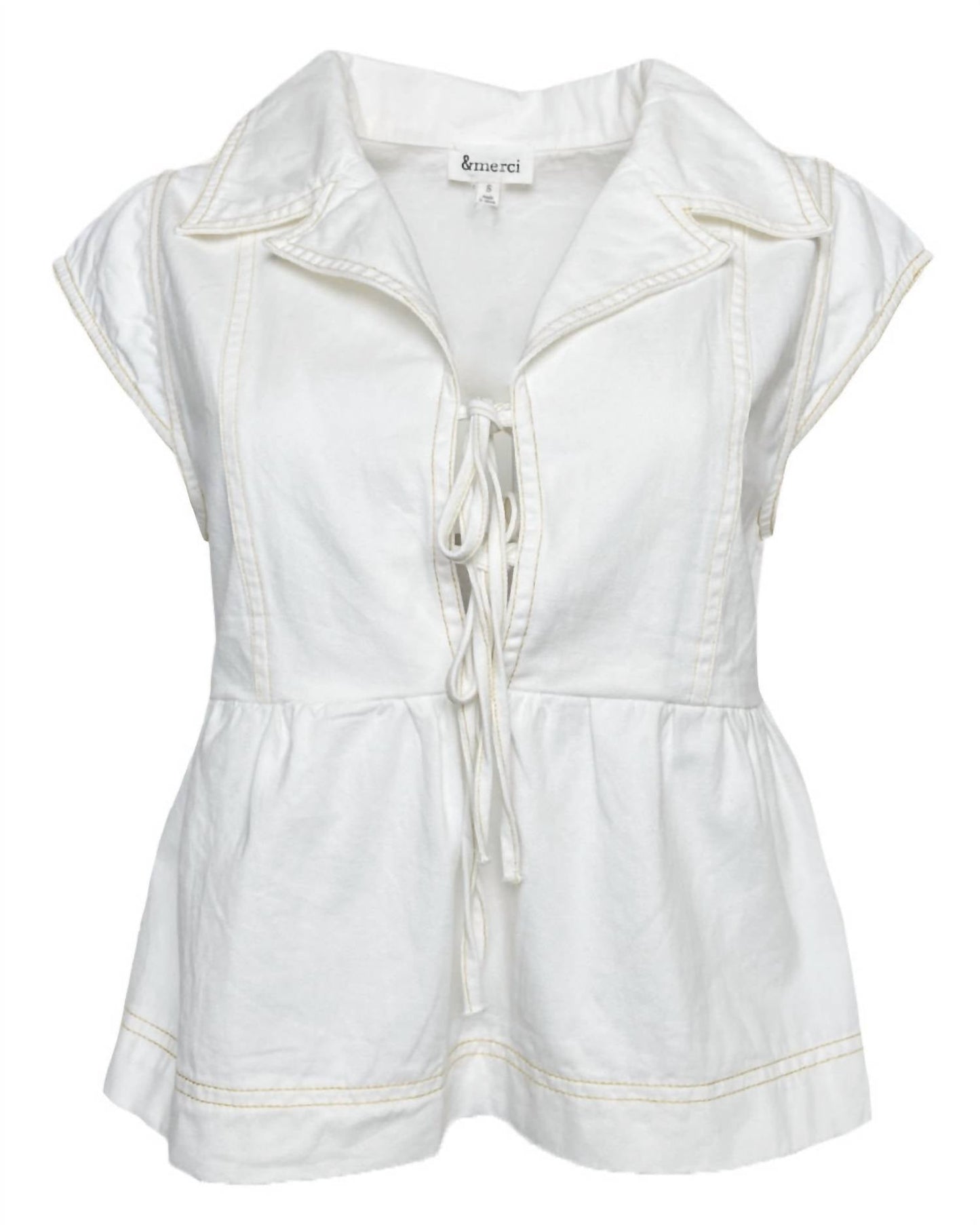 &Merci - Front Tie Cap Sleeve Top