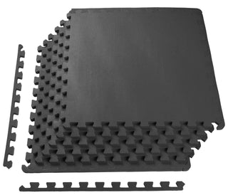 BalanceFrom Fitness 24 Sq Ft Interlocking EVA Foam Exercise Mat Tiles, Black