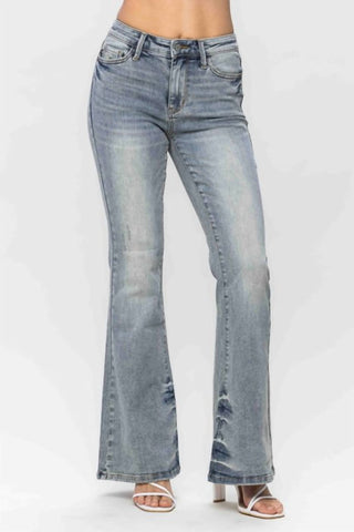 Judy Blue - Jeans Flare com Detalhe de Pin Tack Colorido