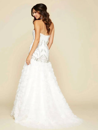 Mac Duggal - Vestido com babados e strass