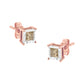 14K Rose Gold Plated Two-Tone .925 Sterling Silver 1/2 Cttw Princess-Cut Square Diamond Solitaire Miracle-Plate Stud Earrings (K-L Color, I2-I3 Clarity)