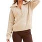 Varley - CAMELLO RELAXED CABLE HALF ZIP SWEATER
