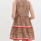 Entro - Vera Animal Print Trim Sleeveless Mini Dress