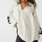 Free People - Tusalossa V-neck Long Sleeve Embroidered Top