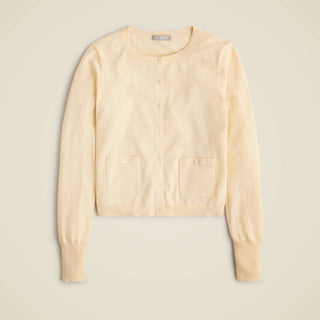 J.Crew - Cardigan de gola redonda em algodão ultrafino premium