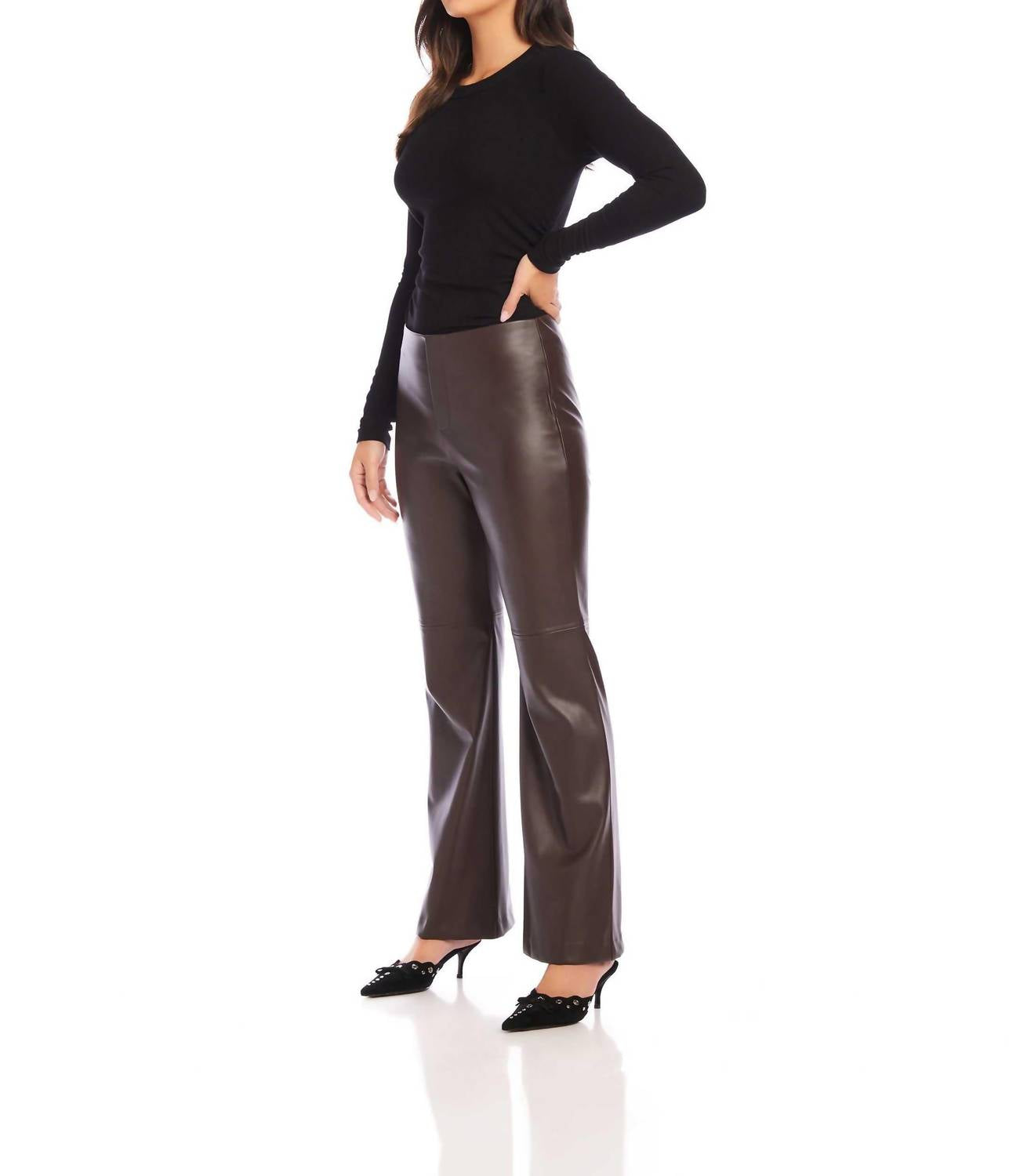 Fifteen Twenty - Finley Faux Leather Wide-leg Pants