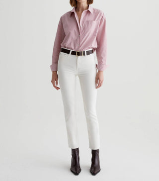 Ag Jeans - Calça jeans reta justa de cintura alta Mari Crop