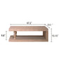 Rustic Solid Wood Coffee Table with Open Shelf – 47.2"